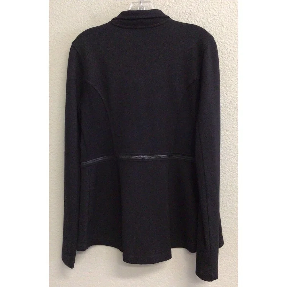 Cabi Relax Convertible Stretch Ponte Knit Long Black Zip Jacket 5655 Sz Medium - Picture 4 of 14